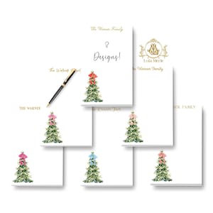 Christmas Tree Stationery Notepad | Family Hostess Gift | Holiday Memo Pad (Large 5.5x8.5)