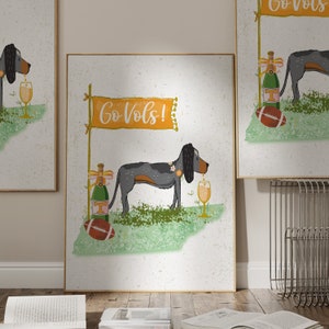 PRINTABLE Wall Art Print: Tennessee Football Mascot Printable, Bar Cart Decor, Bar Cart Decor Cocktail Drink, Preppy Pink Orange Dorm Poster