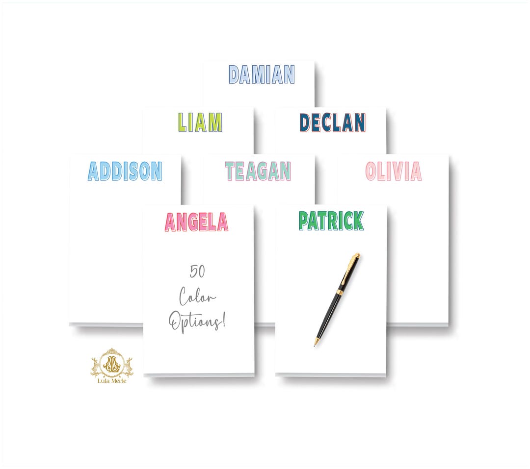Personalized Name Notepad: Family Stationery Gift | Block Letter ...