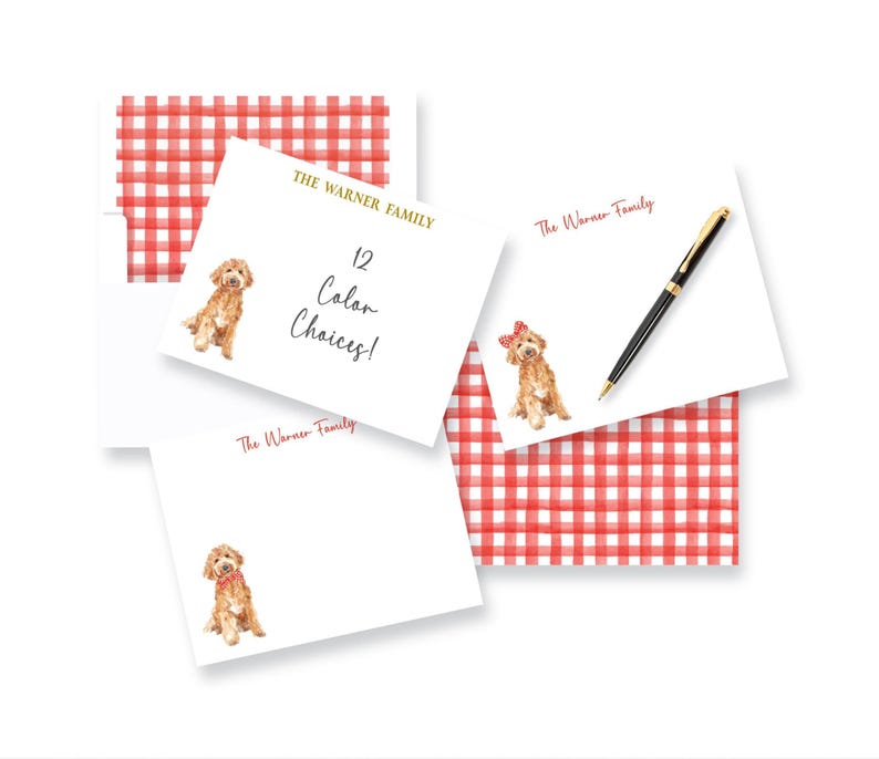 Doodle Dog Stationery Notecards: Poodle Mix Dog Breed Thank You Note ...