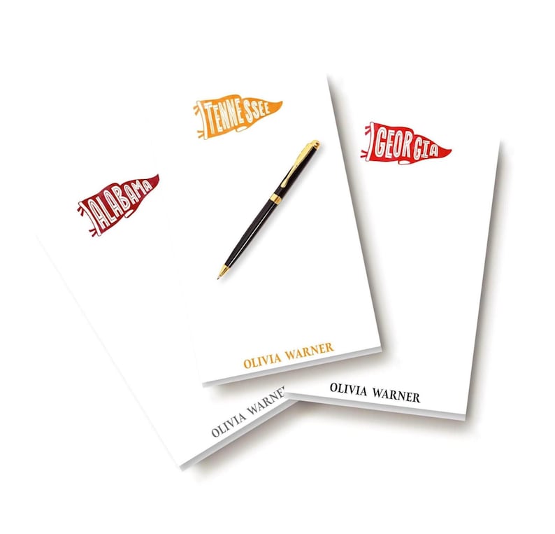 Graduation Note Pad Design School Pennant Flag Stationery Notepad: University College Memo Note ...