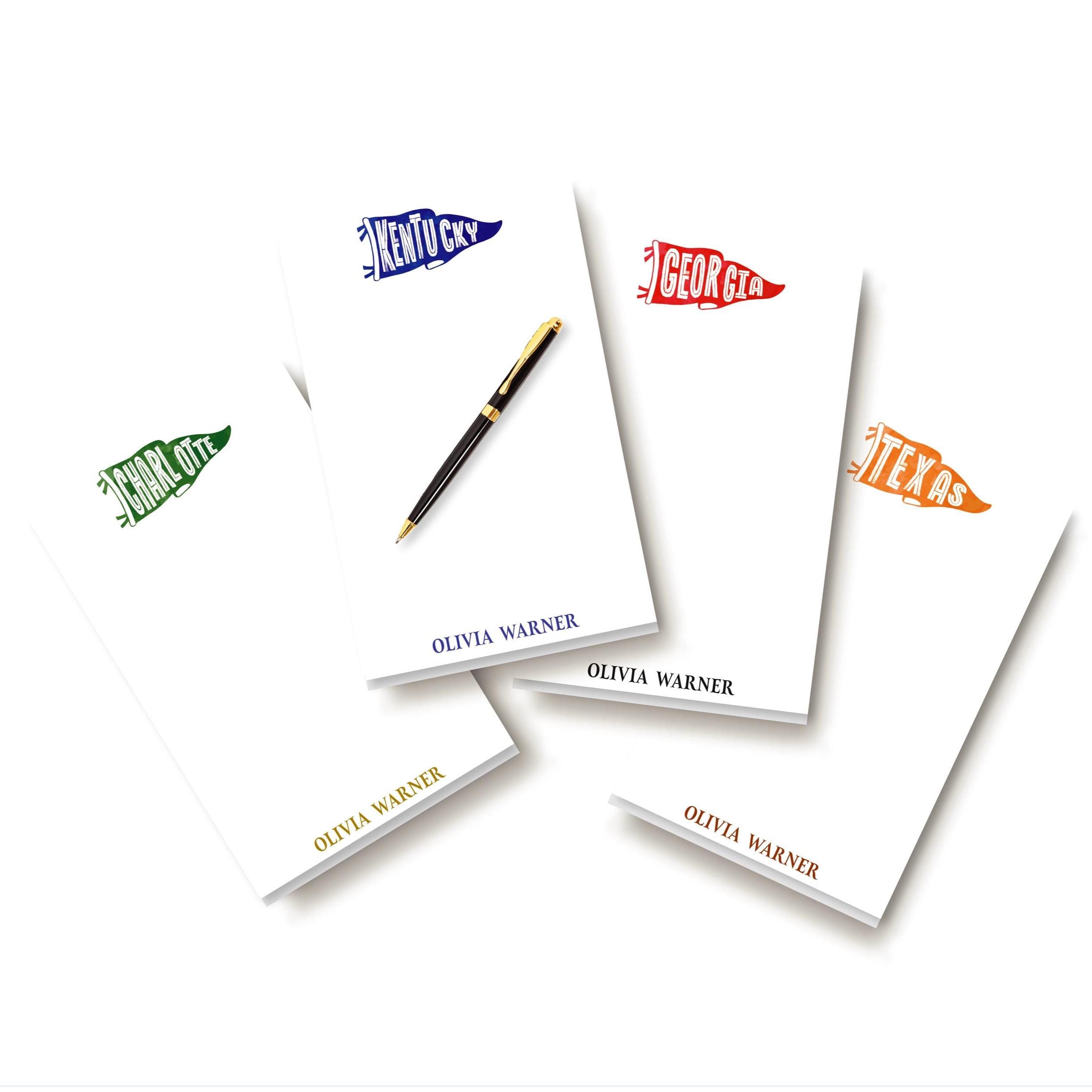 School Pennant Flag Stationery Notepad: University College Memo Note Pad, Graduation Gift (Large 5.5 x 8.5)