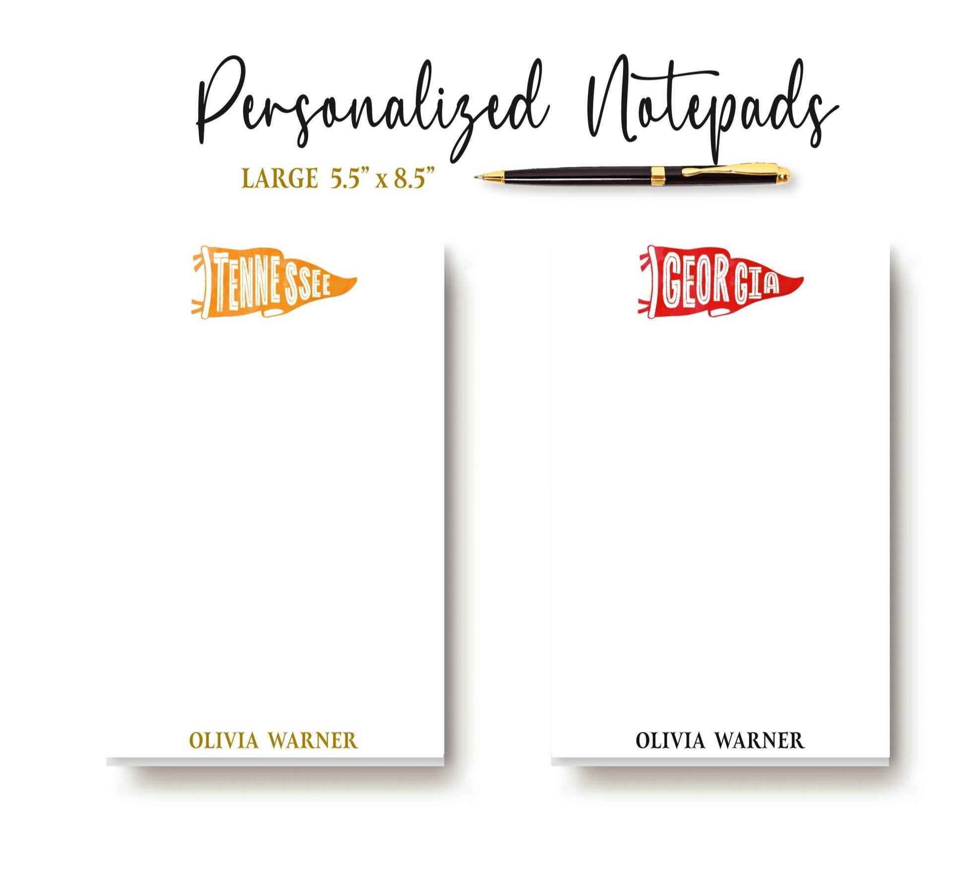 School Pennant Flag Stationery Notepad: University College Memo Note Pad, Graduation Gift (Large 5.5 x 8.5)