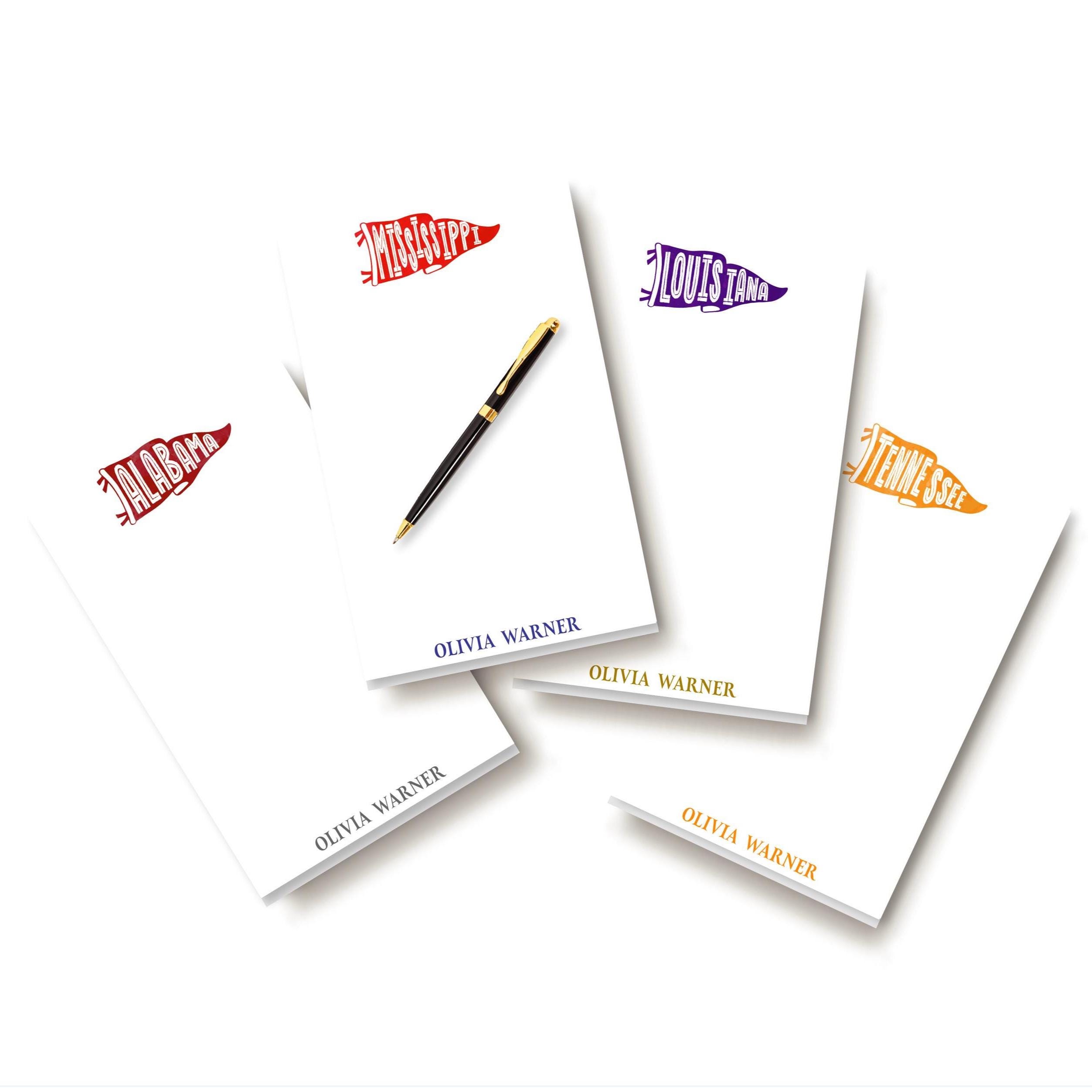 School Pennant Flag Stationery Notepad: University College Memo Note Pad, Graduation Gift (Large 5.5 x 8.5)