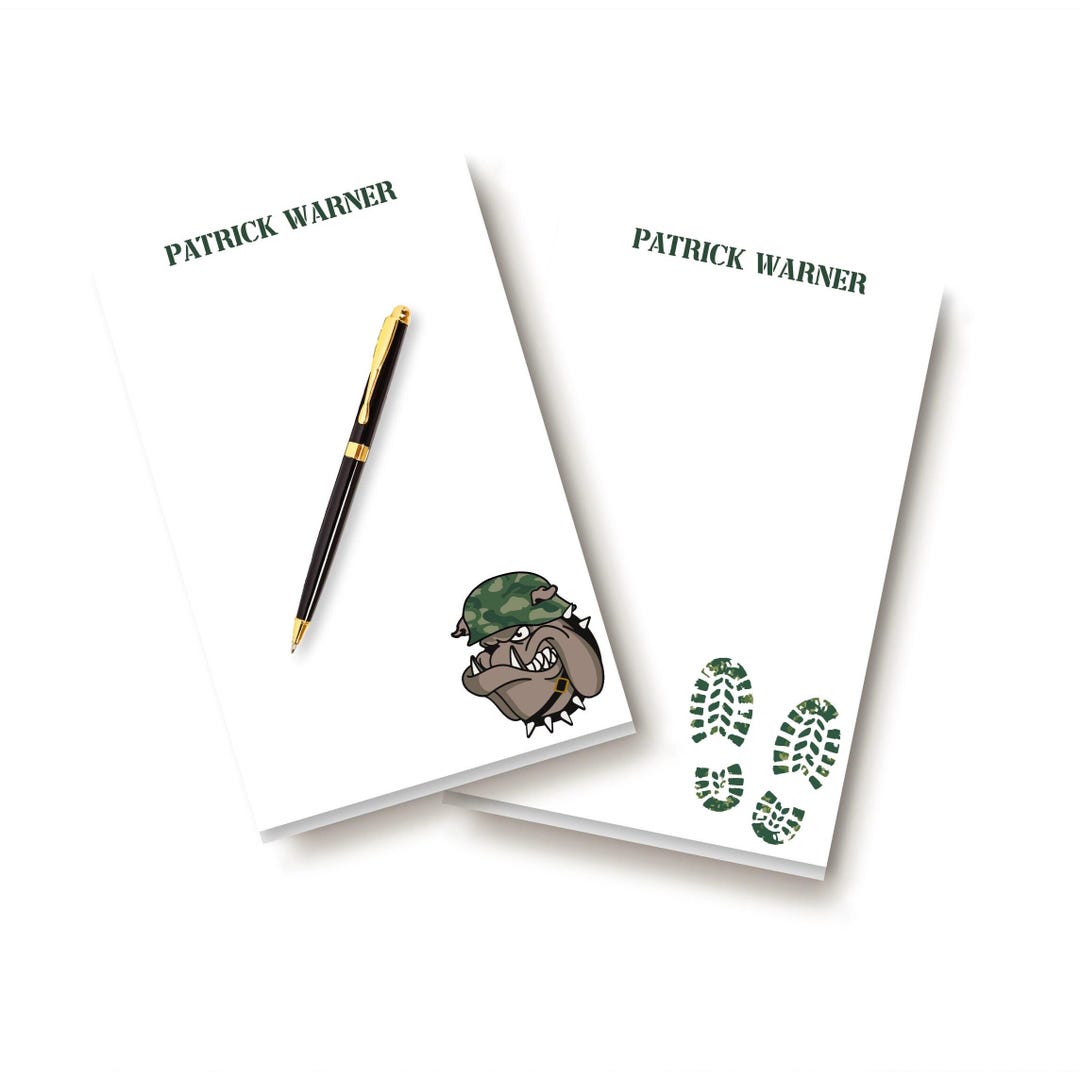 Personalized Notepad Military Personalized Military Notepad: Soldier Gift, American Pride (5.5x8.5 ...