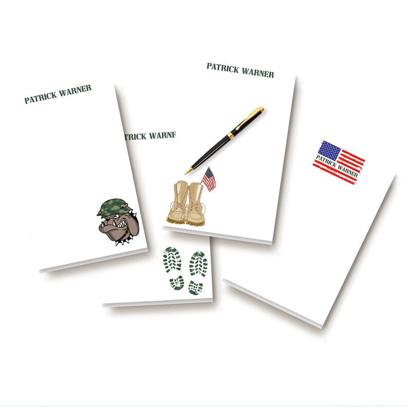 Personalized Military Family Notepad: USA American Pride Stationery ...