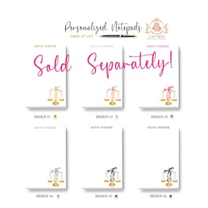 Personalized Notepad, Scales of Justice, Pretty Watercolor Book Stack, Attorney, Paralegal, Judge, Law Student Gift, Professor Teacher, Custom To Do List, List Maker, Planner Desk Note Jotter, Large Office Organization, Preppy Graduation Gift, Celebration Congratulations, Secretary Assistant, Modern Girly Books