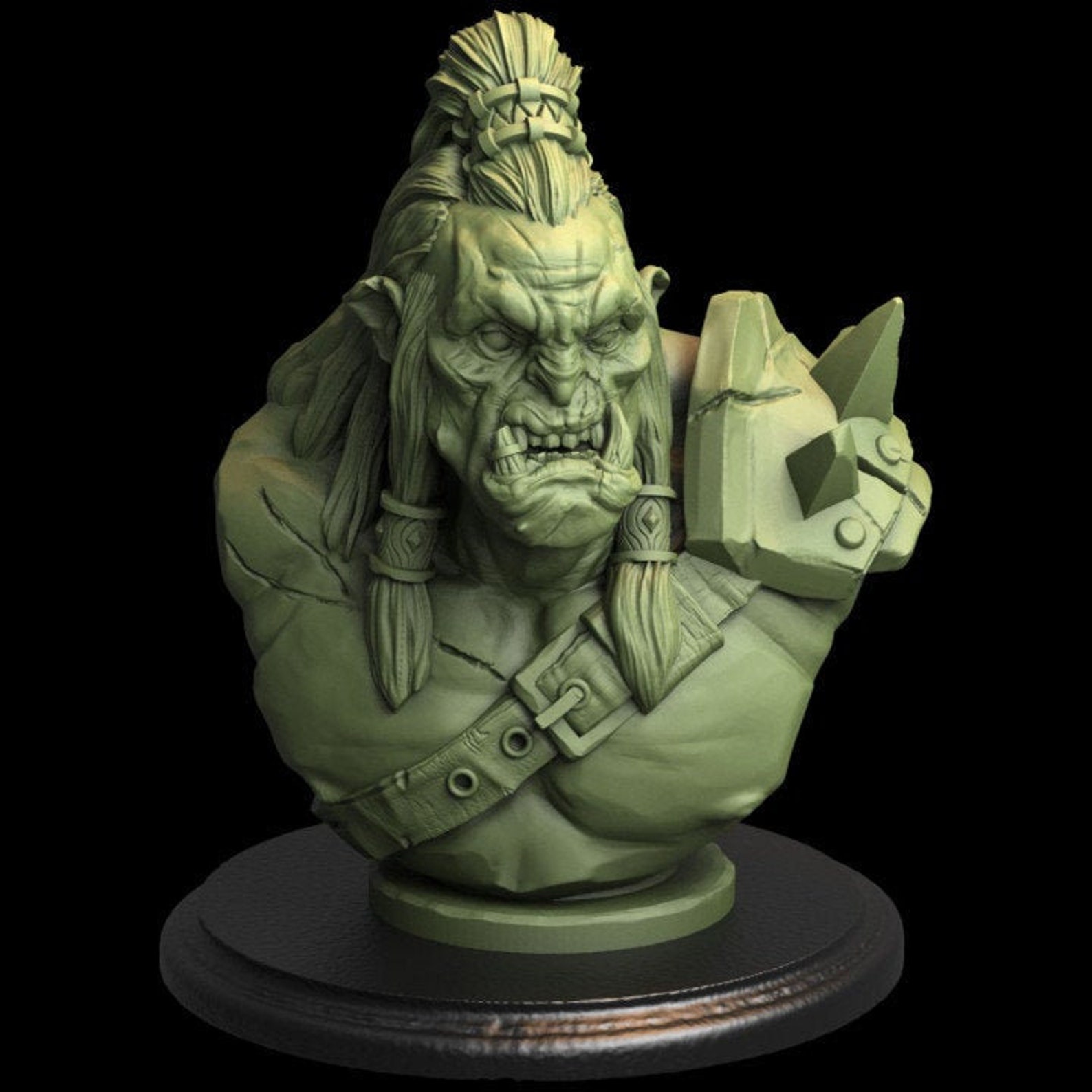 Orc Bust Ork Bust Miniature Tabletop Resin Tytan Etsy