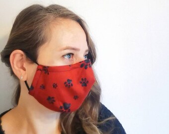 Face Mask with Nose Wire Triple Layer | Ladies Men Face Covering | Adjustable Sliding Ear Buckle, Intergrated Filter, FAST Same Day Ship