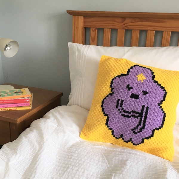 Lumpy Space Princess cushion crochet pattern - Adventure Time - PDF crochet pattern - corner to corner - C2C - graphgan