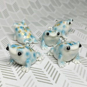 Toad Frog Blue Gold White (One charm) Pendant for Necklace Jewelry Beading; Cute; Kawaii; Star; Animal; Handcrafted