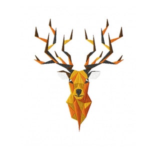 Embroidery design Deer geometric, Design for Embroidery machine