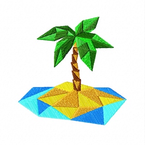 Palm Tree Embroidery Design: Tropical Island Pattern (Digital Download)