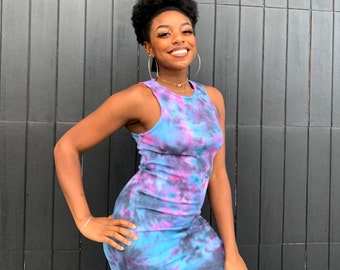pink and blue sundress