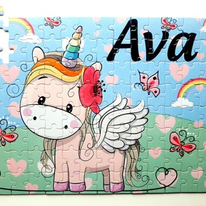 personalized kids puzzle unicorn puzzle custom jigsaw puzzle etsy