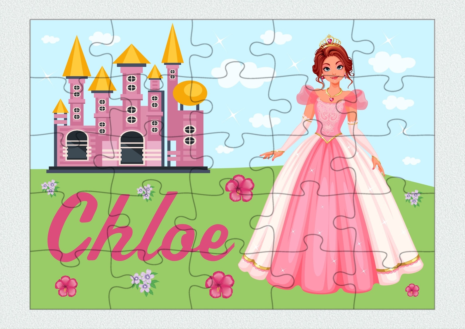Personalized Princess Puzzle for Girls Kids Puzzle With Name Etsy