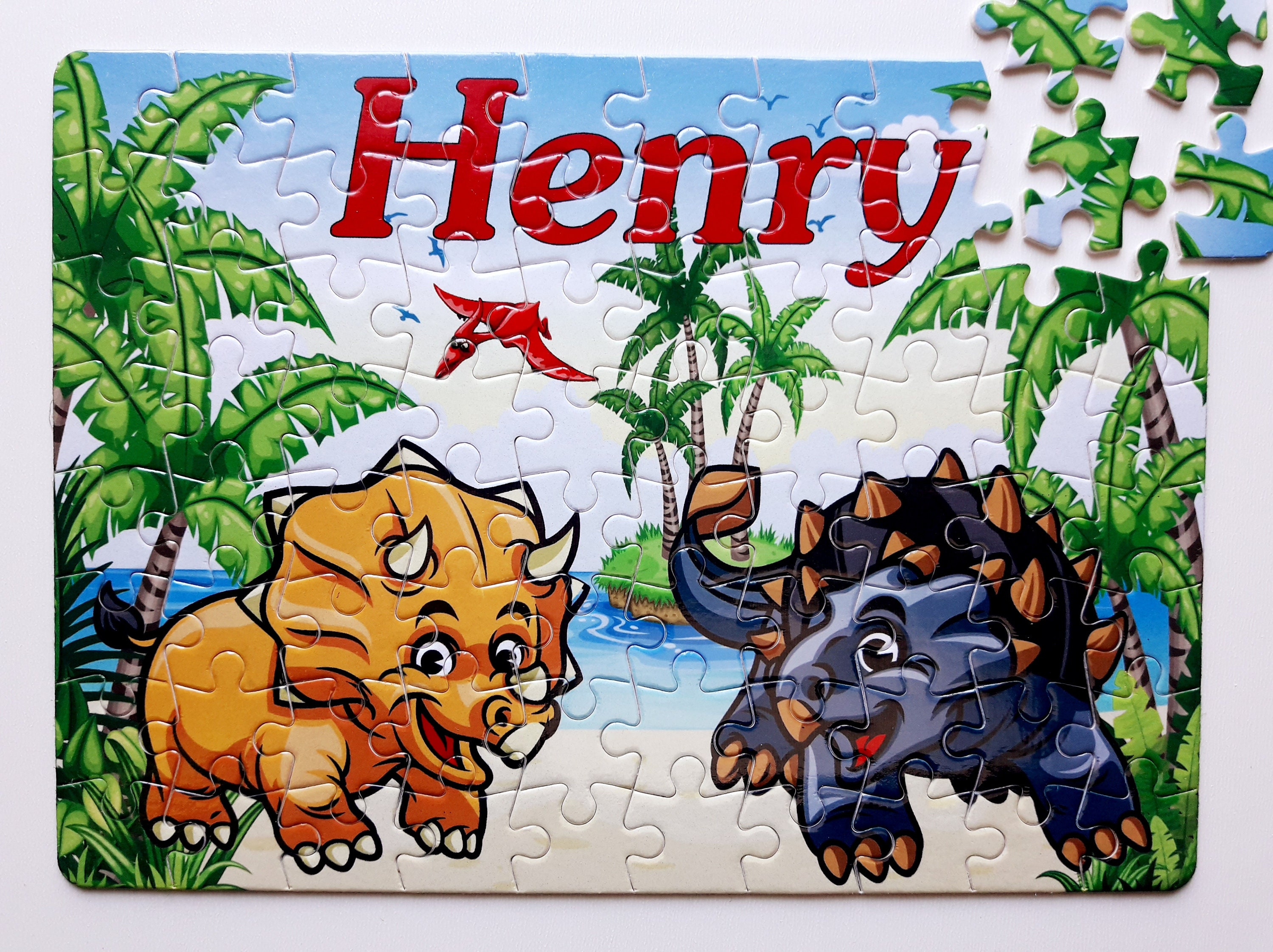 Personalized Dinosaur Puzzle for Kids Jigsaw Dino Puzzle Etsy UK