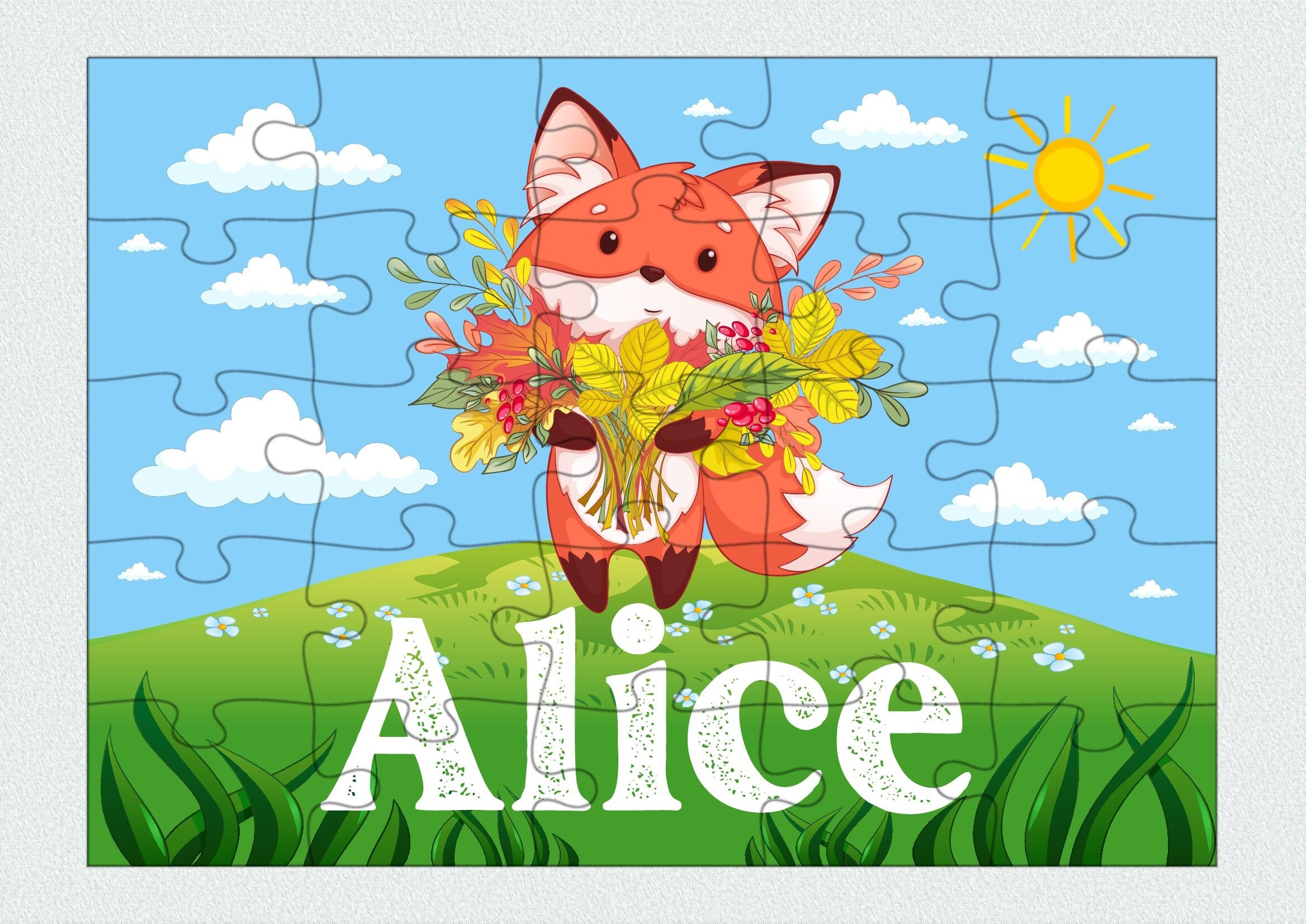 Rompecabezas de zorro para niñas rompecabezas de niños Etsy