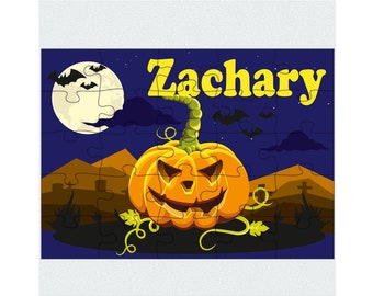 Personalized halloween puzzle for kids, Halloween jigsaw kids puzzle, Pumpkin puzzle with name,Halloween baby gift,Kids activity,Pumpkin toy