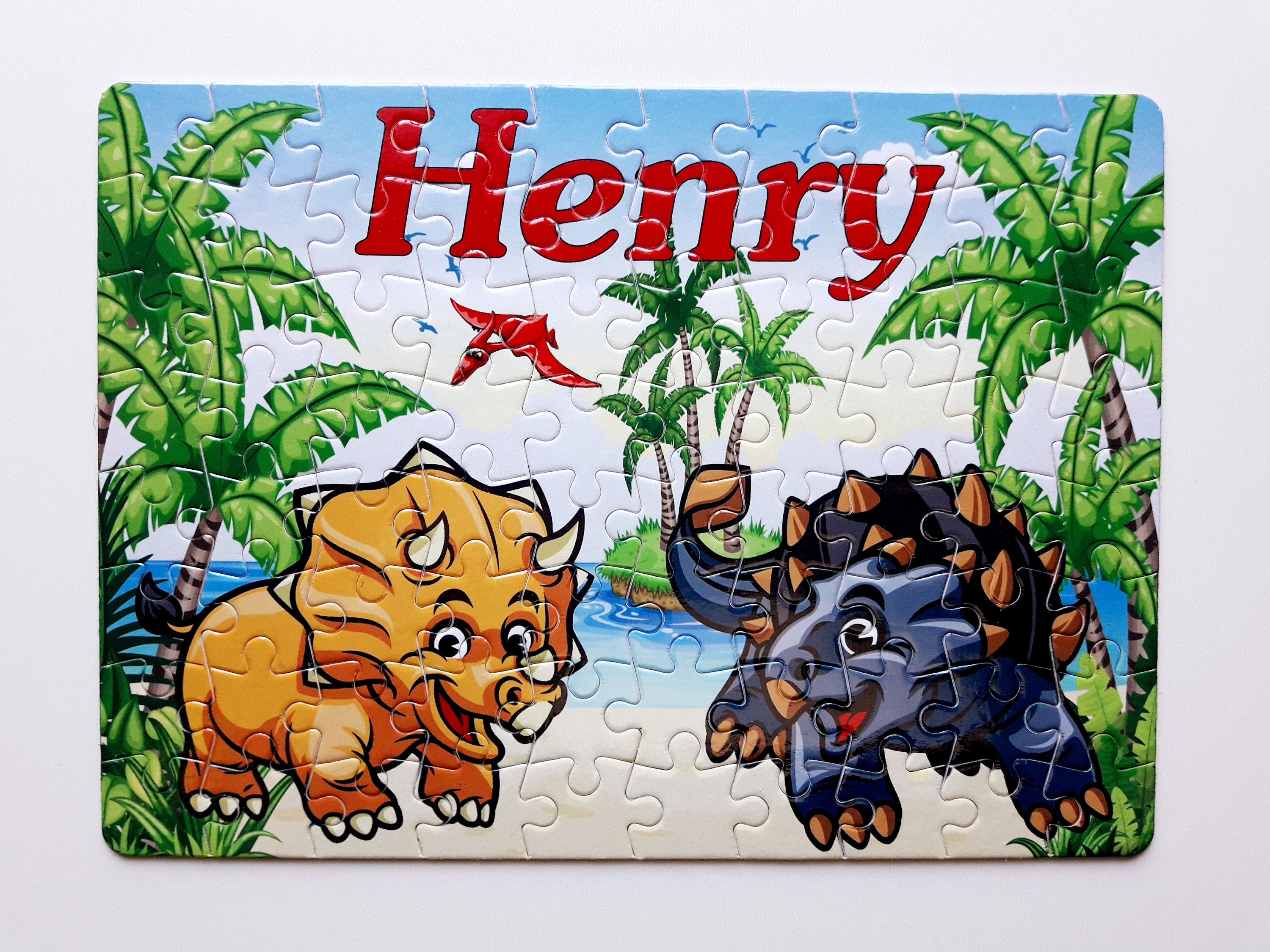 personalized dinosaur puzzle for kids jigsaw dino puzzle etsy