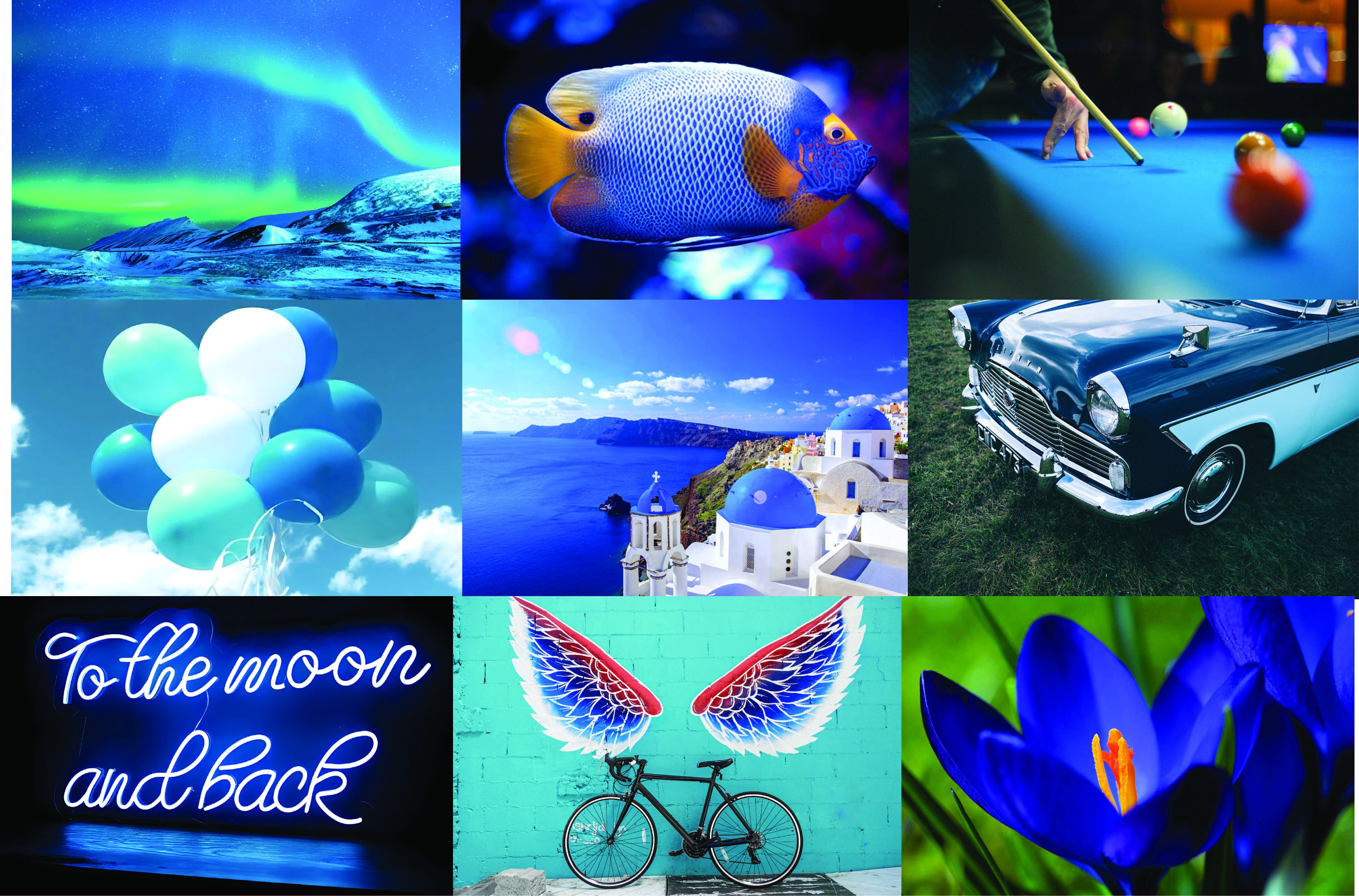 80 Pcs Blue Collage Kit, Blue Aesthetic Photo Collage Kit, Blue Dorm ...