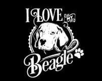 Beagle Dog Decal | I love my dog | Dog Car Decal | Dog Car Sticker | Dog lover gift | Dog Lover Decal | Dog Decor | Dog Gifts | Car decal