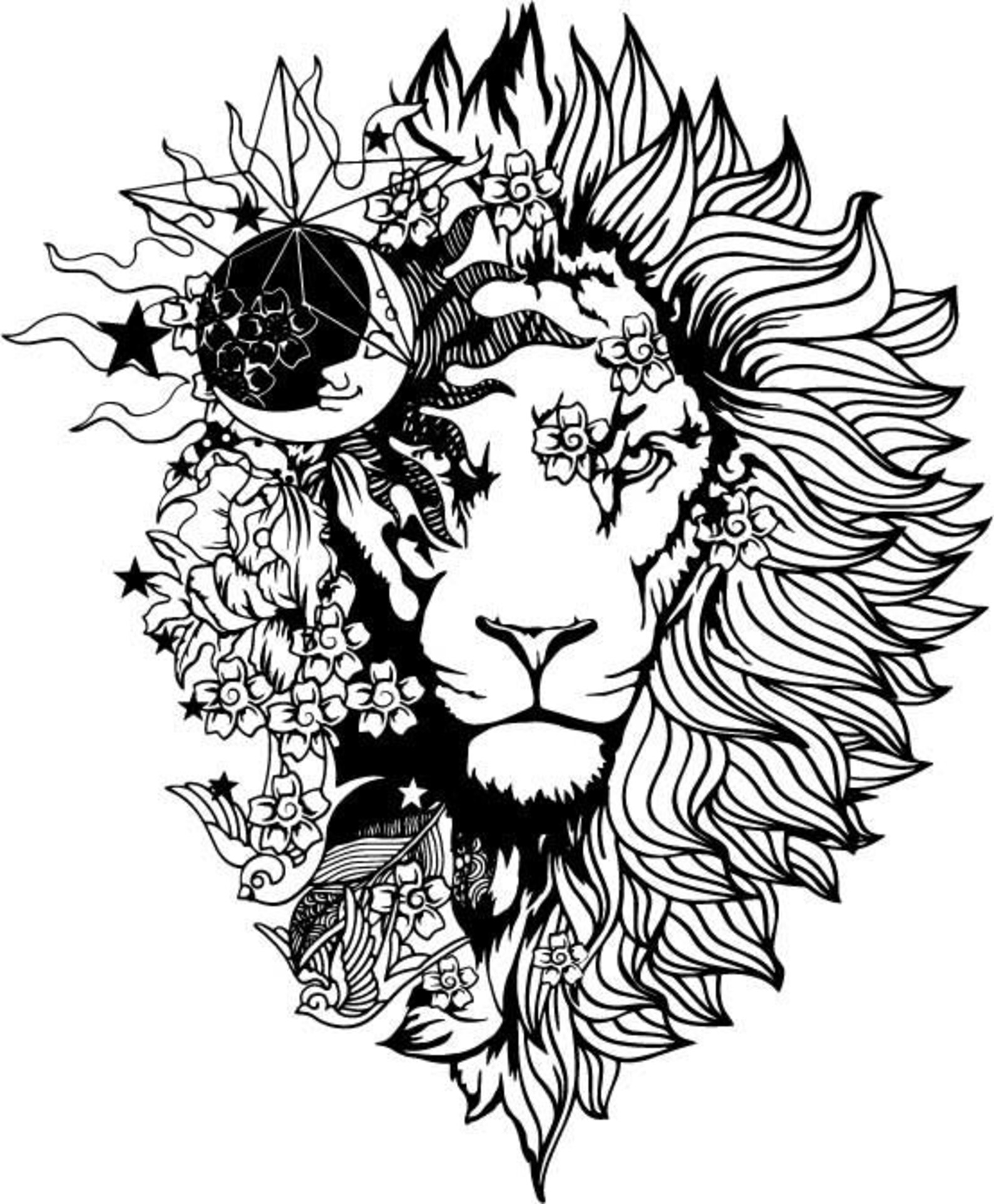 Celestial Lion Decal Lion decor Lion Design Beautiful Etsy