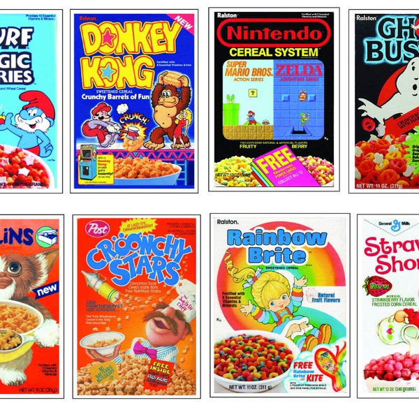 Vintage Cereal Box Fridge Magnets, Retro Magnets, Fun Magnets, Magnets for Fridge, Nostalgic, Retro 80s Cereal Part 1