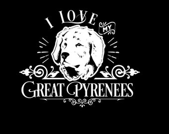 Great Pyrenees Dog Decal | I love my dog | Dog Car Decal | Dog Car Sticker | Dog lover gift | Dog Lover Decal | Dog Decor | Dog Gifts |
