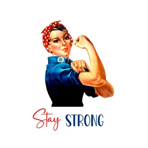 Bleib stark Clipart, Rosie Riveter Clipart, Woman Power, Empowerment Clipart, Bleib Stark Digitaler Download, sofort Download, Frau Clipart
