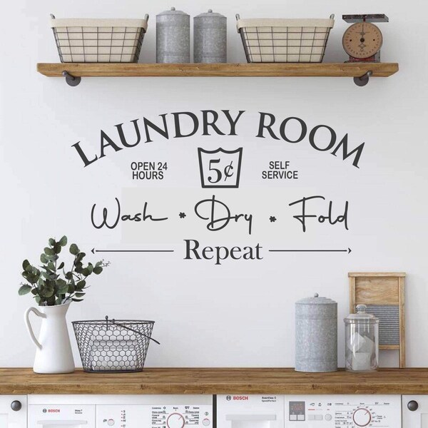 Laundry Wall Decal Etsy