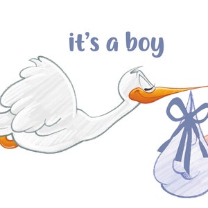 It&#39;s a boy download, it&#39;s a boy png, it&#39;s a boy clipart, baby and stork clipart, baby boy shower clipart , baby boy announcement