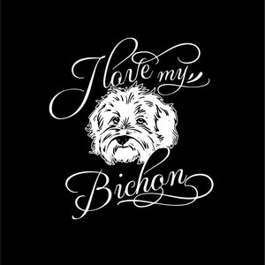 Bichon Hundetatz | Ich liebe meinen Hund | Hundeauto Aufkleber | Hundeauto Sticker | Hundeliebhaber Geschenk | Hundeliebhaber Aufkleber | Hunde Dekor | Hundegeschenke | Auto aufkleber