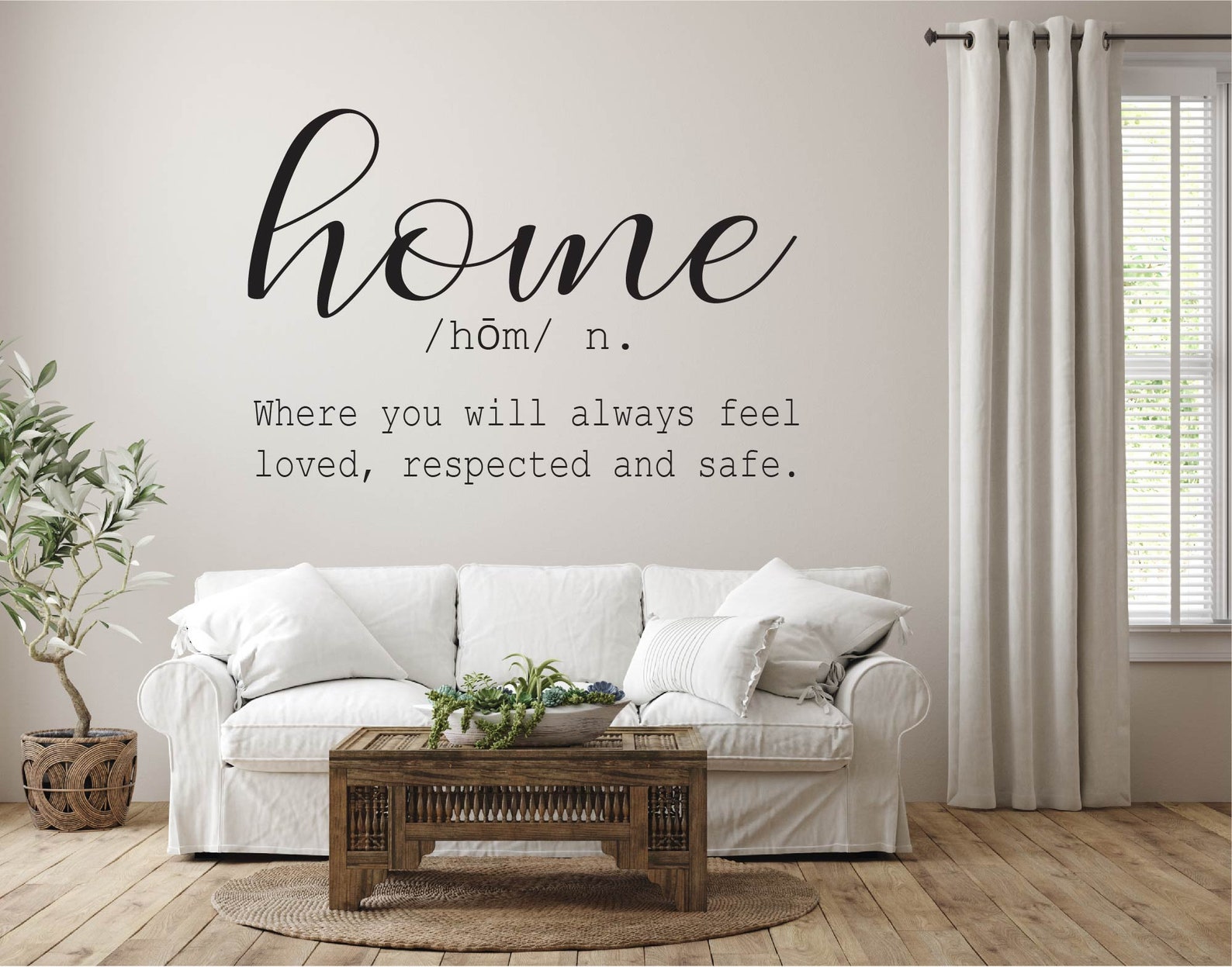 Home Definition Decal Living Room Quote living room decor Etsy