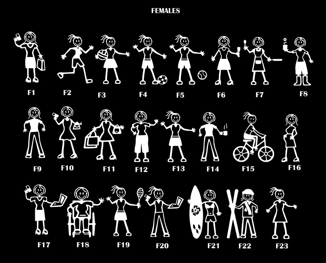 Family Car Decals Family Car Stickers Family Vinyl Stickers Etsy