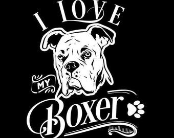 Boxer Dog Aufkleber | Ich liebe meinen Hund | Hundeauto Aufkleber | Hundeauto Sticker | Hundeliebhaber Geschenk | Hundeliebhaber Aufkleber | Hunde Dekor | Hundegeschenke | Auto aufkleber