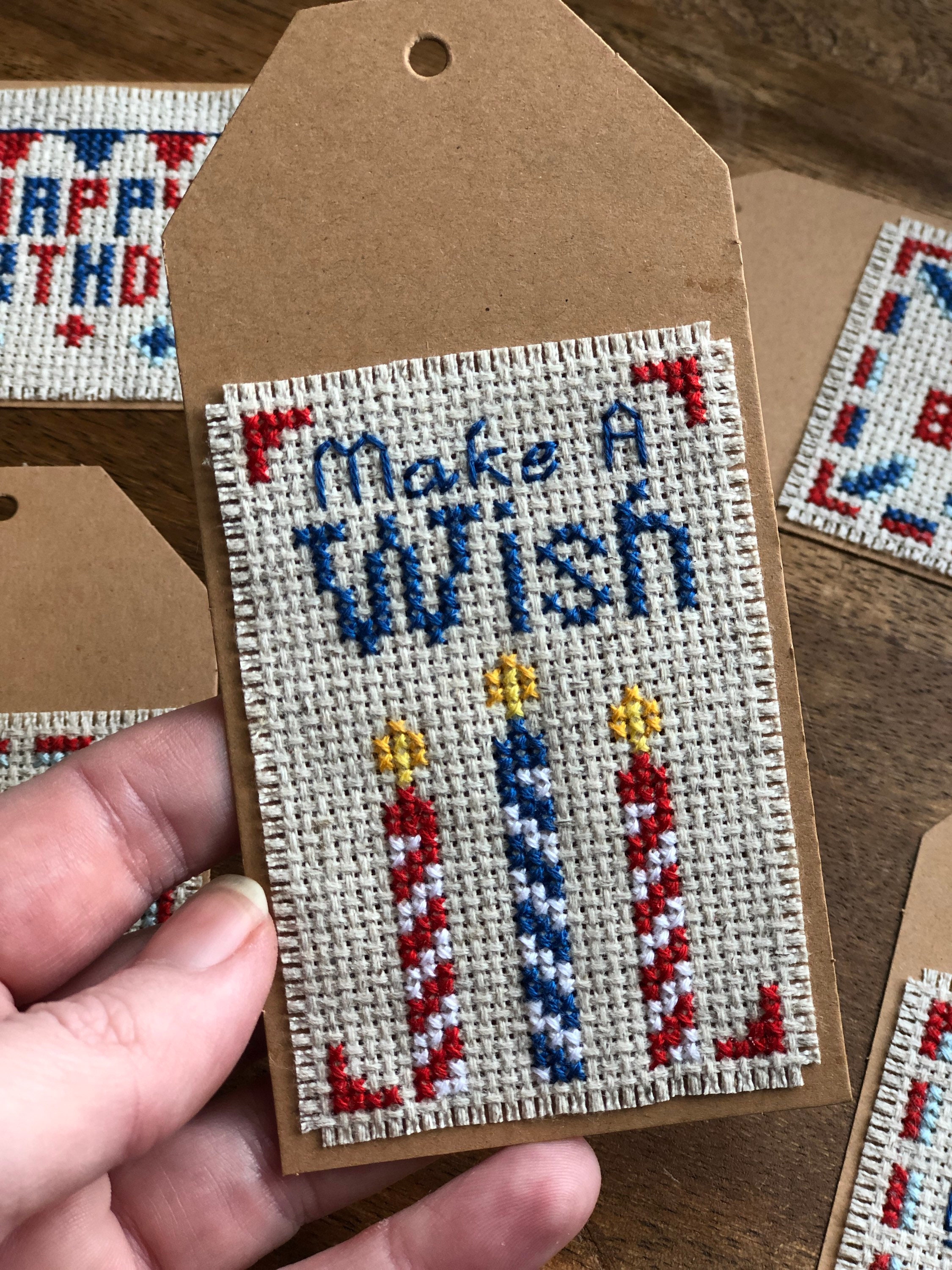 Stag Tag Pattern Example PATTERN: Classic Birthday 5-tag Set | Cross Stitch Pattern (digital ...