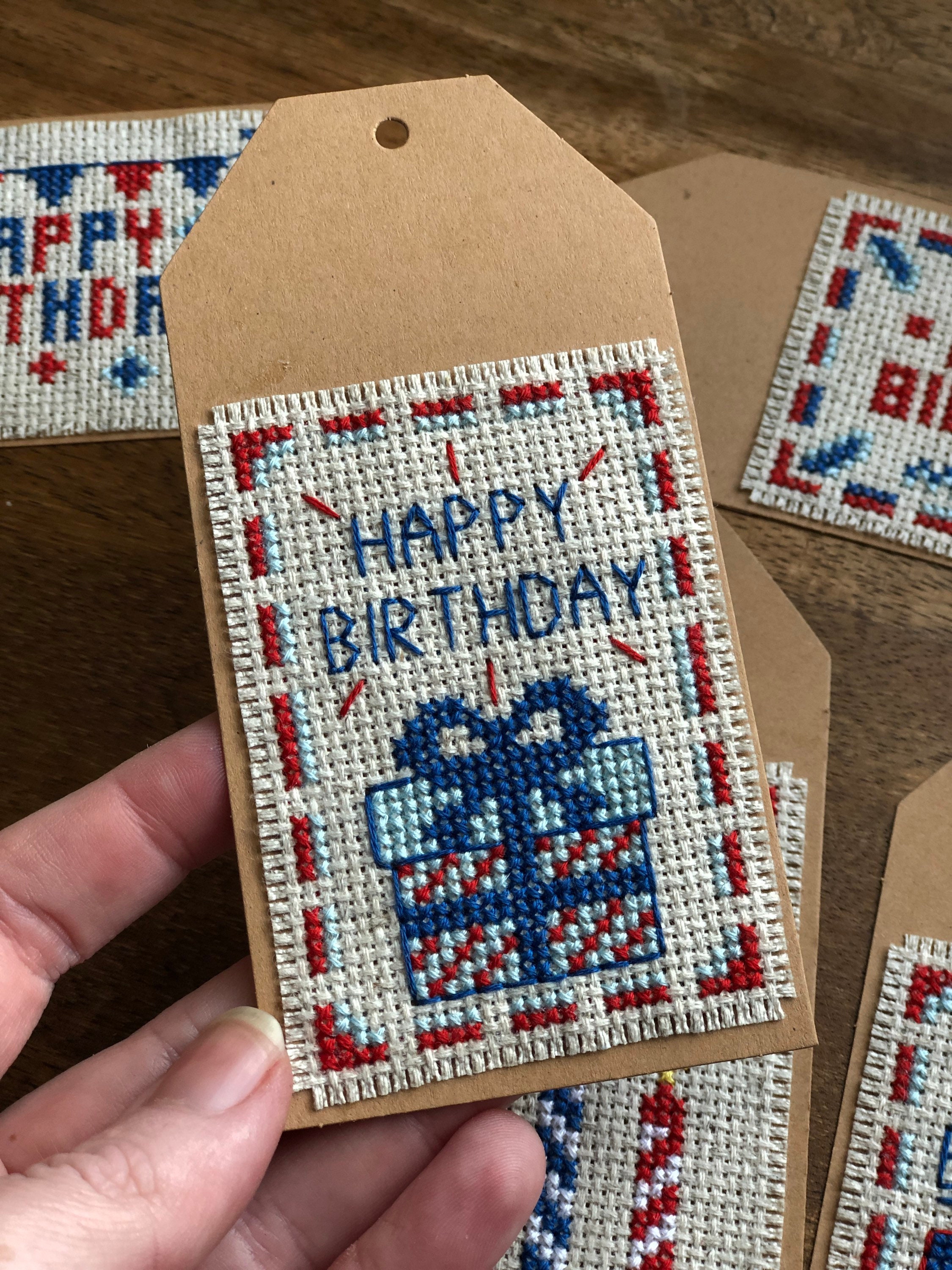 Stag Tag Pattern Example PATTERN: Classic Birthday 5-tag Set | Cross Stitch Pattern (digital ...