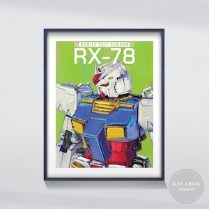Gundam, Anime, Mobile Suit Gundam, RX-8, Fan Art, Digital Instant Download, Painting, Illustration, Home Wall Decor, Mecha, Manga, Printable