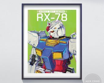 Gundam, Anime, Mobile Suit Gundam, RX-8, Fan Art, Digital Instant Download, Painting, Illustration, Home Wall Decor, Mecha, Manga, Printable
