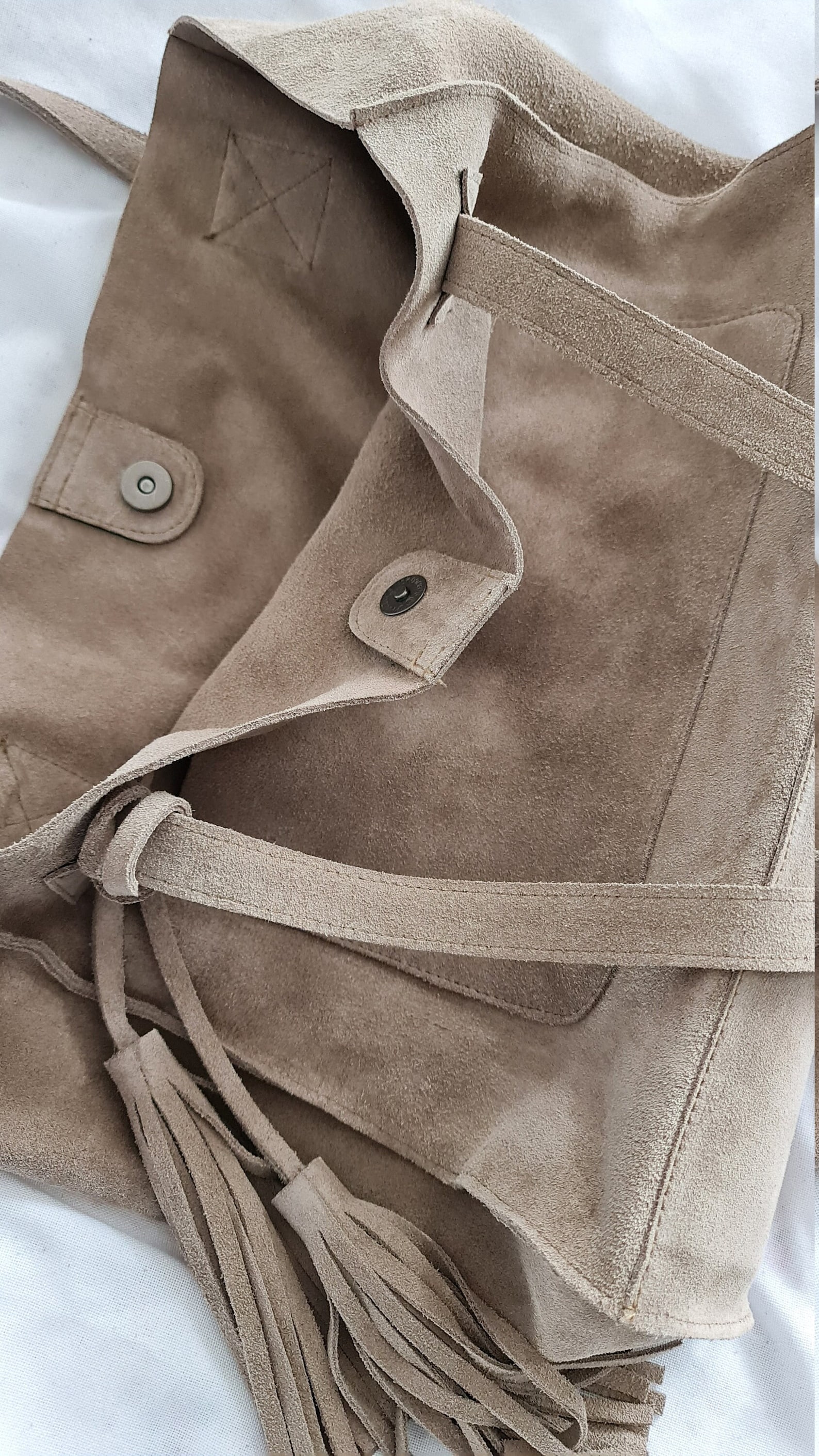 Suede Shoulder Bag Leather Tassel Tote Bag Backpack Leather Etsy