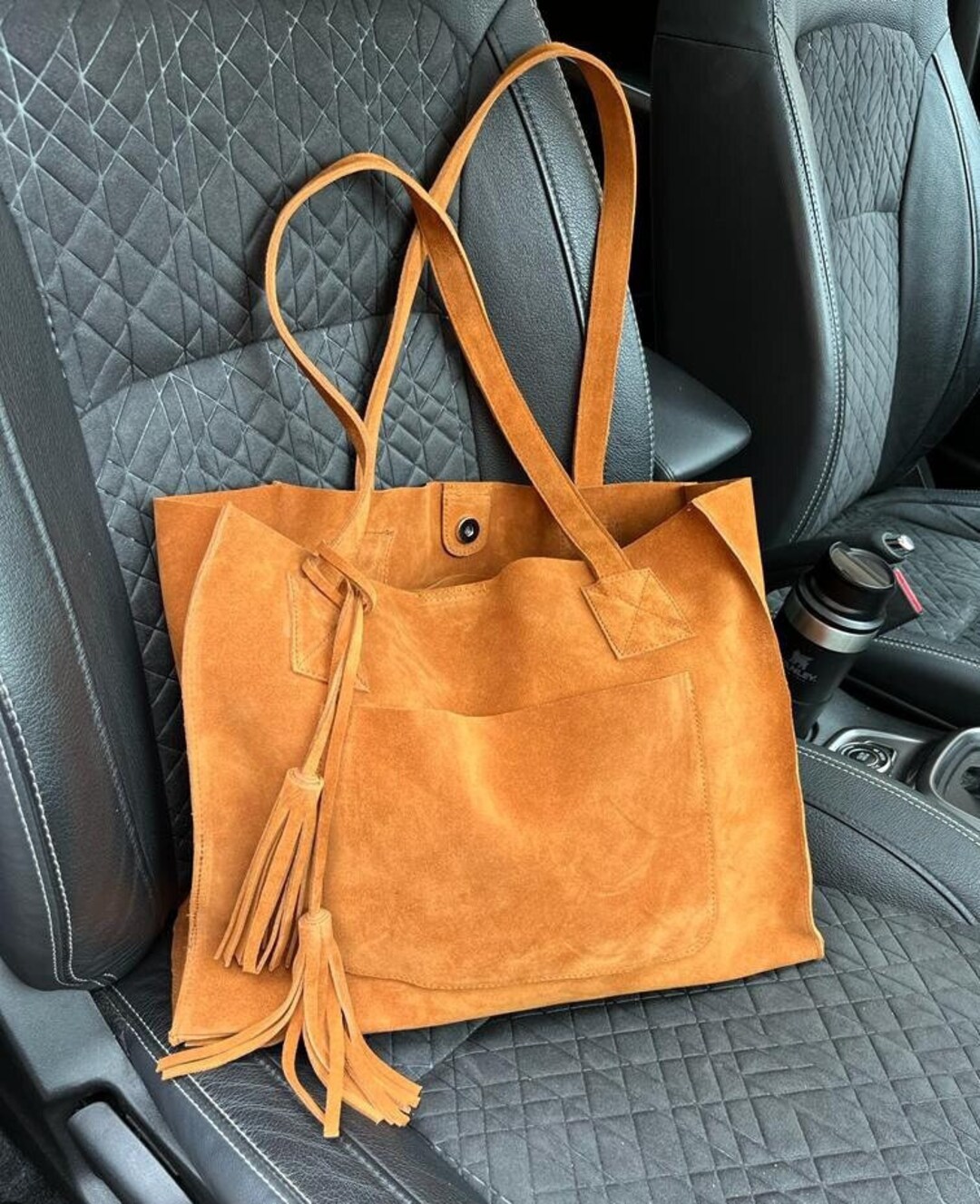 Camel Suede Simple Tote