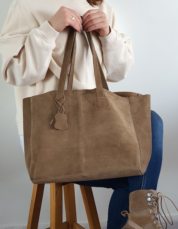 suede tote backpack