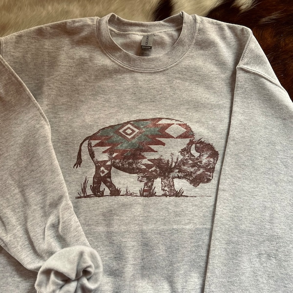 Aztec Buffalo Western Sweatshirt