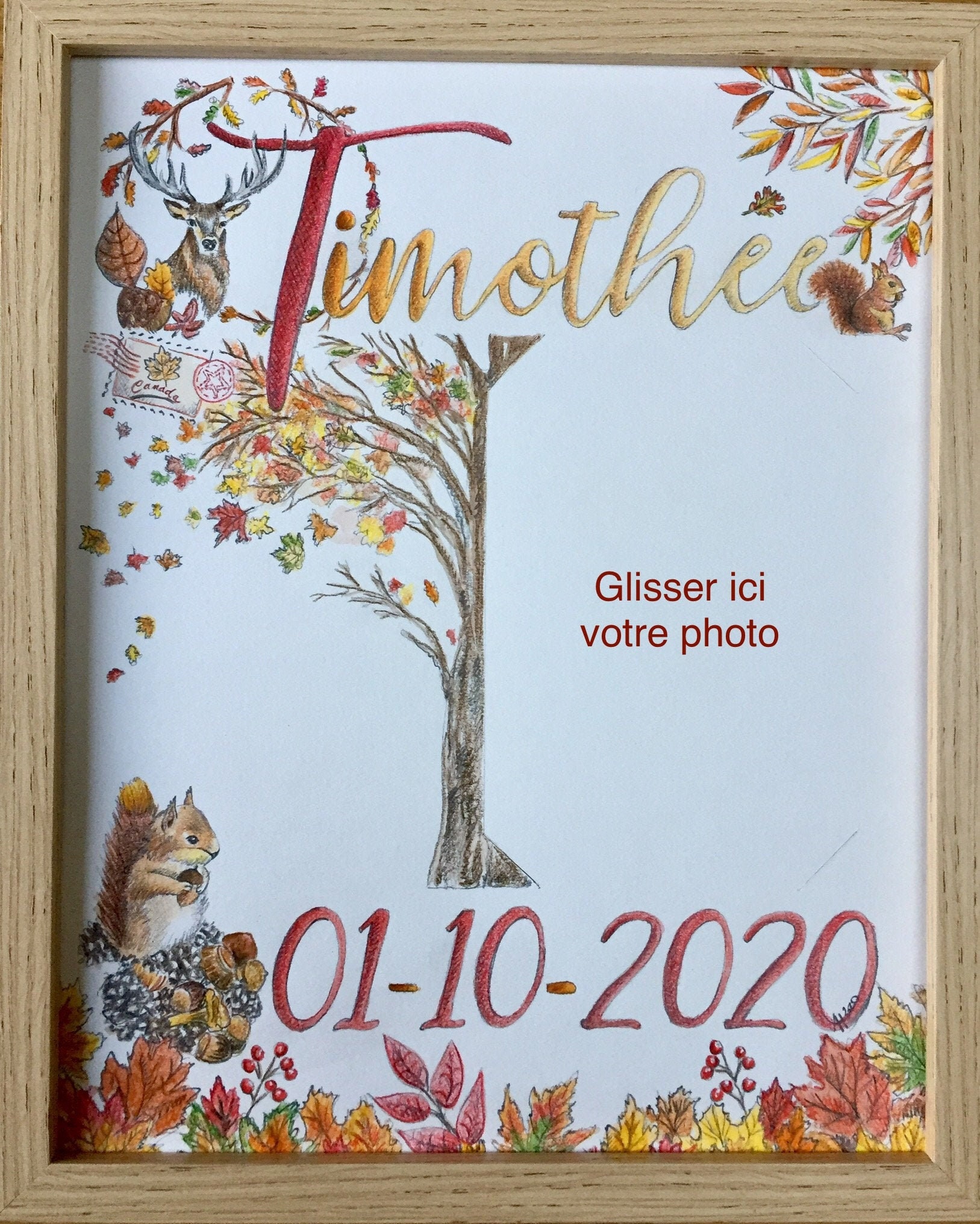 Cadre Prénom Personnalisé 24x30 cm