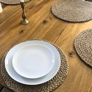 round natural placemats