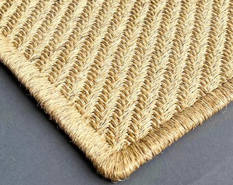 Entryway Rug Indoor Mat Natural Sisal Rug, with Linen & Silk, Bedside Rug, Handwoven Accent Rug, Home Decor, Housewarming Mat, New Home Gift