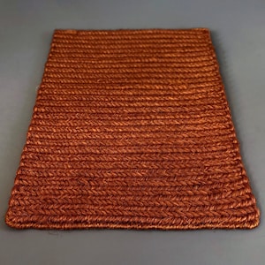 Entryway Rug Indoor Doormat, Copper Color Small Rug, Front Door mat Accent Rug, Handwoven Welcome mat, Custom Runner, Bedside Rug - IndieArt