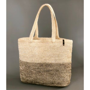 Sisal Tote Large Bag, Colorful Beige and Natural, Hand Woven market bag, beach bag, cute handmade tote bag, Summer Accessory IndieArt immagine 3