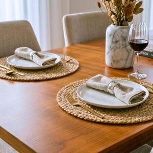 round natural placemats handwoven